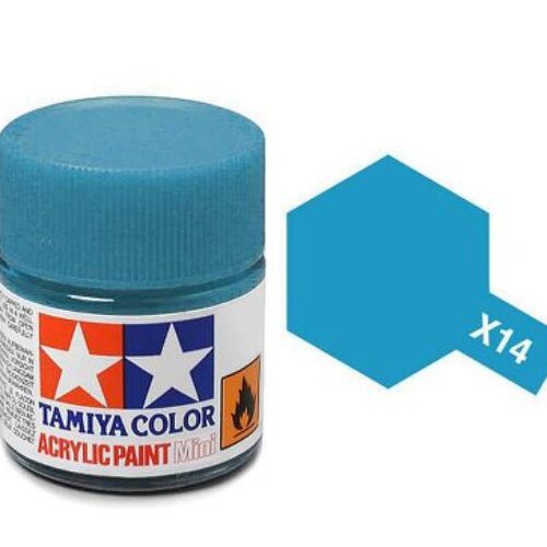 Colore vernice acrilica Tamiya per modellismo statico X14 azzurro lucido