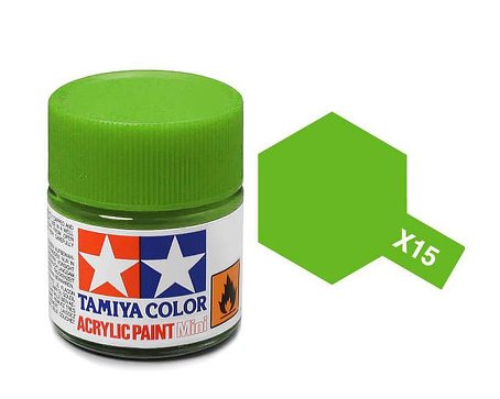 Colore vernice acrilica Tamiya per modellismo statico X15 verde lucido