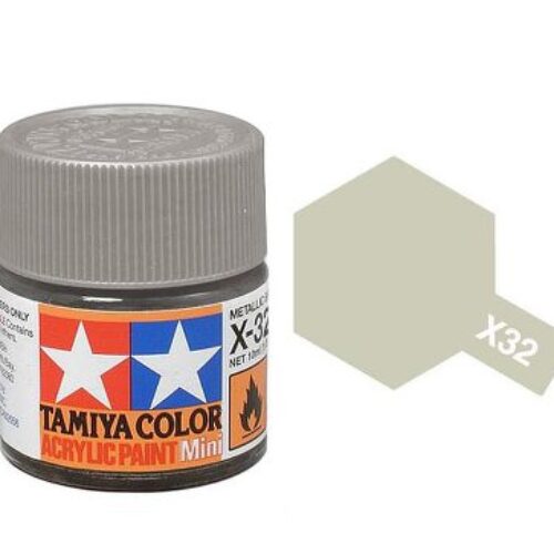 Colore vernice acrilica Tamiya per modellismo statico X32 silver lucido