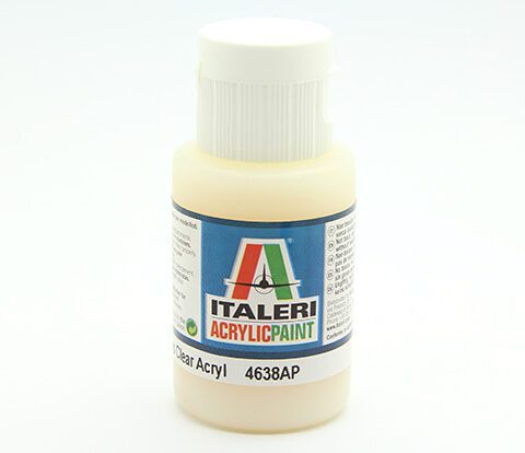 colore vernice acrilica Italeri per modellismo statico 4638AP gloss Clear