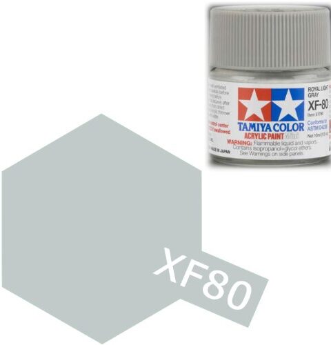 Colore vernice acrilica Tamiya XF80 grigio royal grey opaco