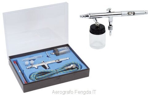 BD-182k Aerografo doppia azione 0.3MM 0.5MM 0.8MM + tubo aria