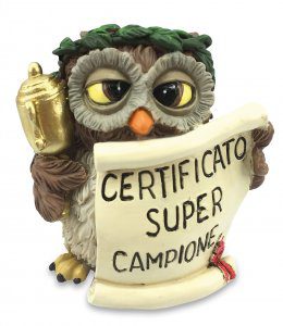 Gufo super campione 014 93141 h 6,5 cm - gufetto portafortuna Les Alpes