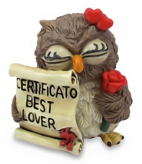 Gufo Best Lover 014 93105 h 7cm  - portafortuna Les Alpes