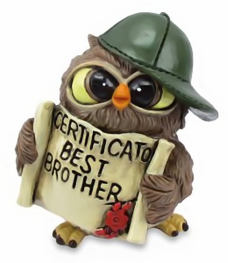 Gufo Best Brother 014 93108 h 7cm - portafortuna Les Alpes