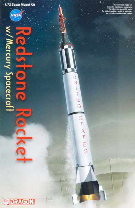 MISSILE REDSTONE ROCKET w/mercury spacecraft