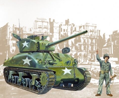 M4A1 SHERMAN - ITALERI 0225 - scala 1 : 35