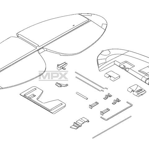 piani di coda Multiplex Funcub XL 224435 ricambio