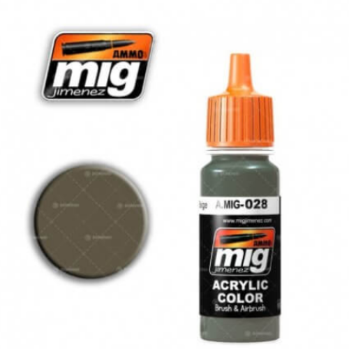 Ammo Mig 028 RAL7050 F7 GERMAN GREY BEIGE 17ml. Colore acrilico Modellismo