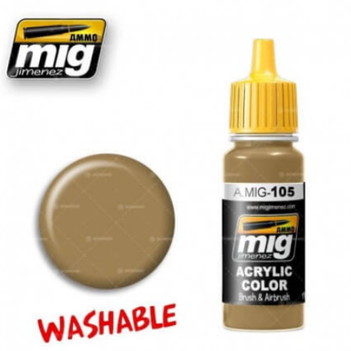 Ammo Mig 105 WASHABLE DUST 17ml. Colore acrilico Modellismo