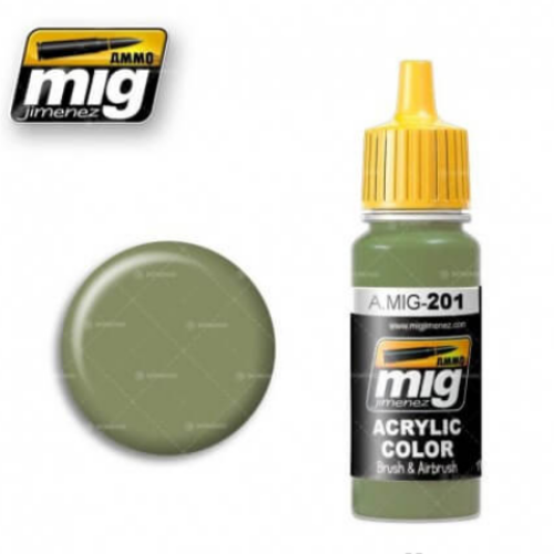 Ammo Mig 201 FS34424 LIGHT GREY GREEN 17ml. Colore acrilico Modellismo