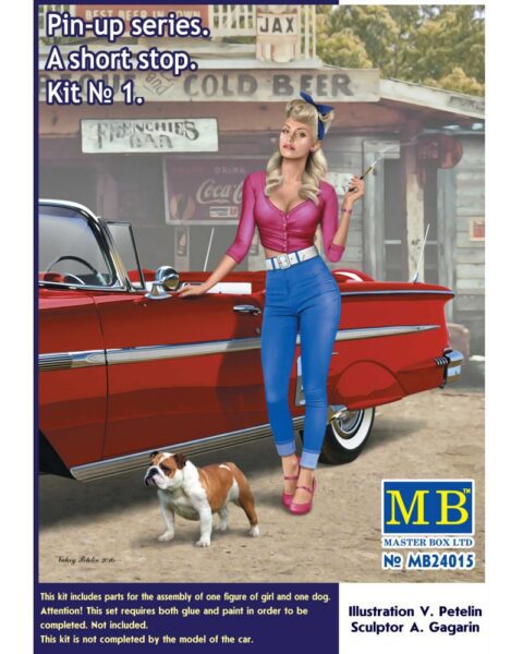Serie Pin Up A short stop Kit ragazza con cane Scala 1:24