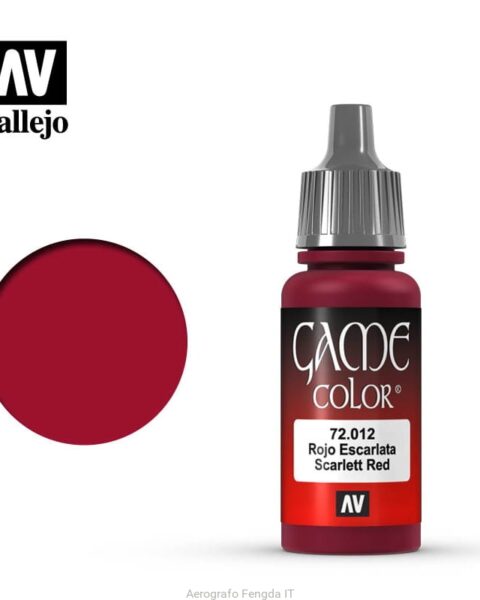 72012 Vallejo Game Color Scarlett Red Colore acrilico Modellismo e Miniature 17ml