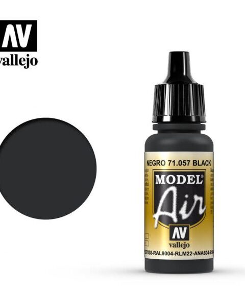 71057 - VALLEJO MODEL AIR: BLACK FS37038 RAL9004 RLM22 ANA604 BS642 - 17ML