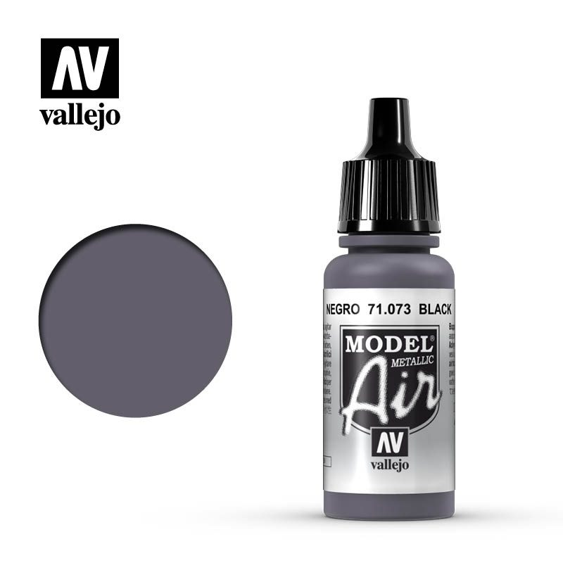 71073 - VALLEJO MODEL AIR: BLACK METALLIC - 17ML