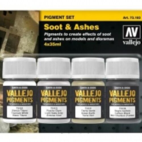 73.193 set Vallejo Pigments: Soot & Ashes cenere e carbone Set (4x30ml)