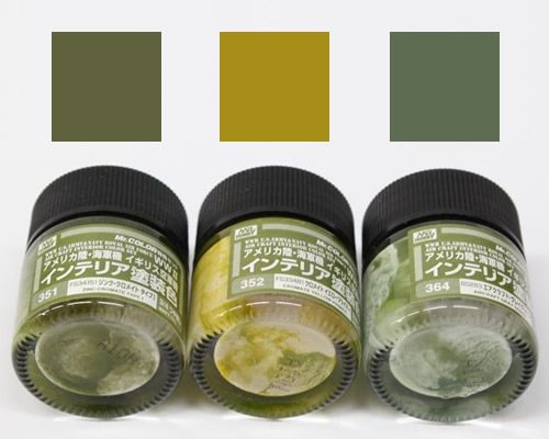 CS681 Mr.Color Set Interior for Aircraft WWII (10 ml x 3 colori) - immagine 2
