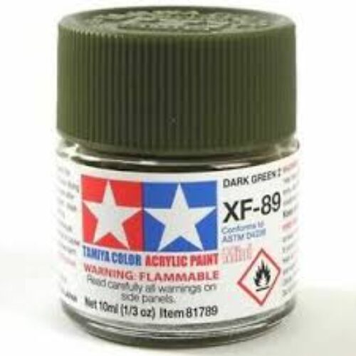 Colore vernice acrilica Tamiya per modellismo statico XF89 DARK GREEN 2 opaco
