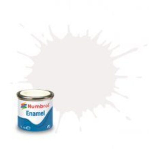 (130) AA1434 SMALTO HUMBROL Enamel WHITE – SATIN colore per modellismo