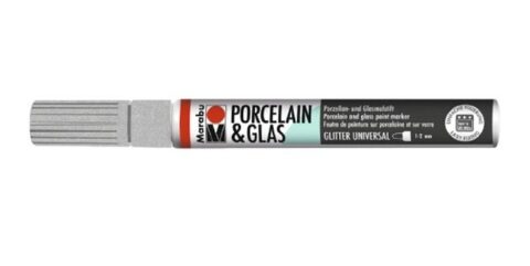 Pennarello per Porcellana e Vetro Porcelain And Glas Paint Marker 582 Argento Glitter MARABU