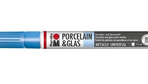 Pennarello per Porcellana e Vetro Porcelain And Glas Paint Marker 752 Blu Metallizzato MARABU