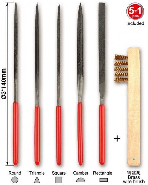 LIME IN METALLO CON SPAZZOLA 6 PEZZI 09964