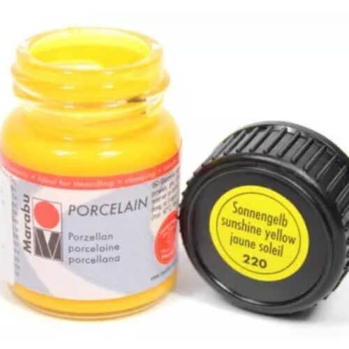 COLORE PER PORCELLANA PORCELAINE PAINT 15ml 220 Giallo Sole Vasetto 15ml MARABU