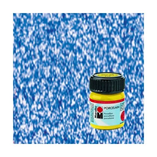 COLORE PER PORCELLANA PORCELAINE PAINT 15ml 555 Blu Glitter Vasetto 15ml MARABU