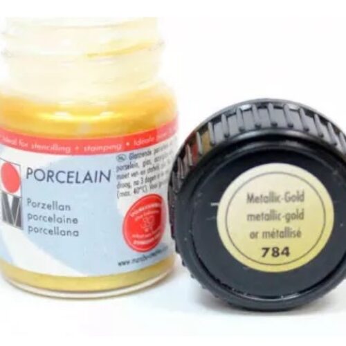 COLORE PER PORCELLANA PORCELAINE PAINT 15ml 784 Oro Metallizzato Vasetto 15ml MARABU