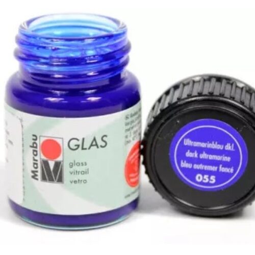 COLORE PER VETRO 055 Blu Oltremare Vasetto 15ml MARABU