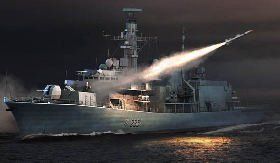 Fregata HMS TYPE 23 - Monmouth (F235) scala 1:350 TRUMPETER 04547