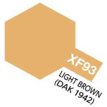 Colore vernice acrilica Tamiya per modellismo statico XF93 light brown dak 1942 opaco