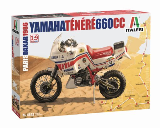 YAMAHA Ténéré 660cc Paris Dakar 1986 scala 1:9 ITALERI 4642 - immagine 2