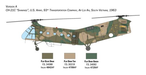 H-21C Flying Banana GunShip scala 1:48  ITALERI 2774 - immagine 3