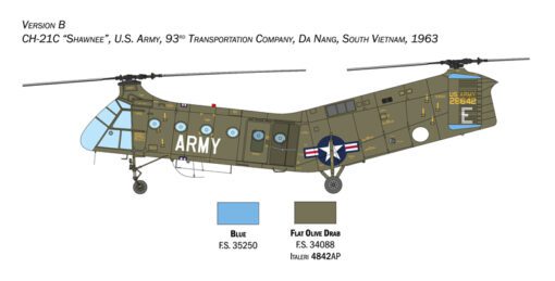 H-21C Flying Banana GunShip scala 1:48  ITALERI 2774 - immagine 4