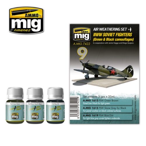 7422 WW II SOVIET AIRPLANES (Green & Black camouflages) AMMO MIG