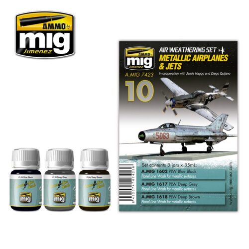 7423 METALLIC AIRPLANES & JETS AMMO MIG