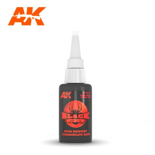 AK12016 – AK INTERACTIVE: BLACK WIDOW ULTRA RESISTANT CYANOCRYLATE GLUE 20gr.