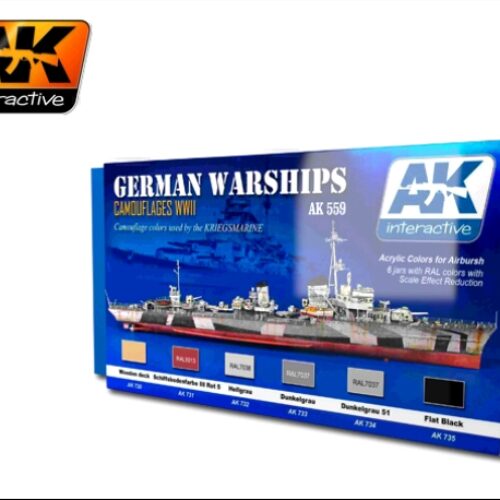 AK559 Set colori acrilici per navi da guerra tedesche AK INTERACTIVE
