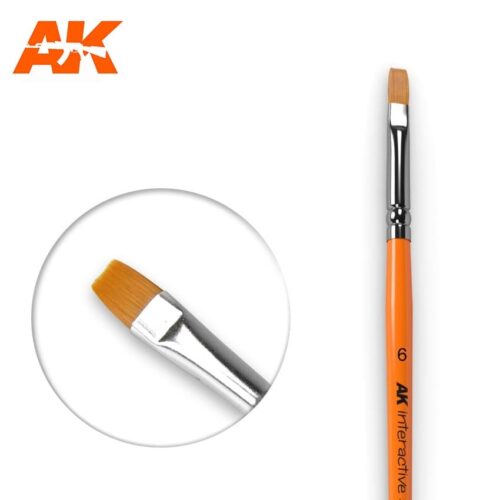AK611 – PENNELLI PIATTI 6 SINTETICI  AK INTERACTIVE