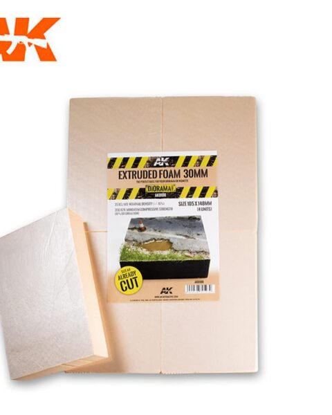SCHIUMA ESTRUSA 30MM FORMATO A4 GIÀ TAGLIATA 105 x 148 MM  (4 UNITÀ)  AK INTERACTIVE AK8100