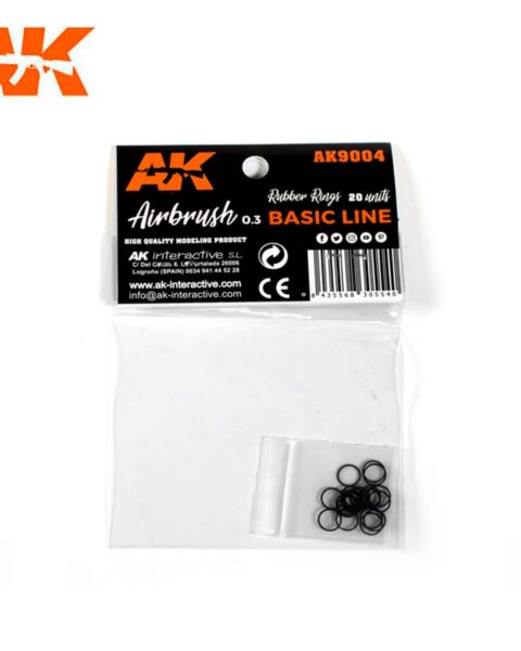ANELLI IN GOMMA (20 UNITÀ) PER AK AIRBRUSH AK INTERACTIVE AK9004