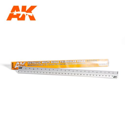 RIGHELLO TRIANGOLARE MULTI SCALA METALLICO AK INTERACTIVE AK9049