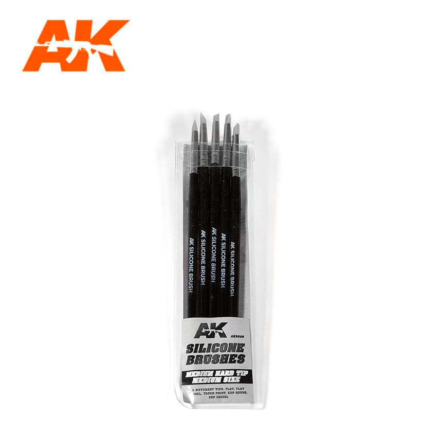 AK9086 - PENNELLI IN SILICONE PUNTA MEDIA MEDIA (5 MATITE IN SILICONE) AK INTERACTIVE