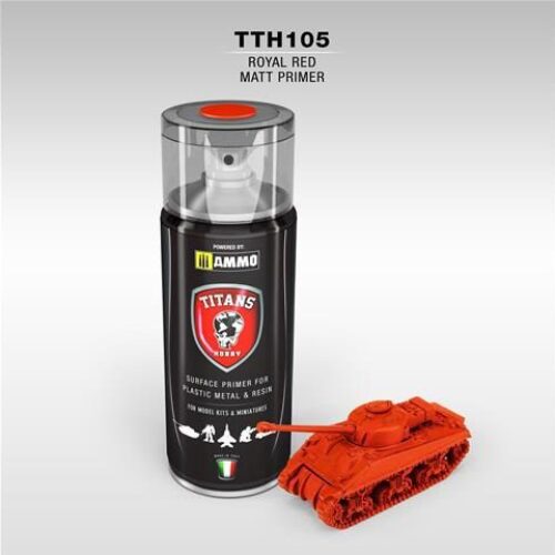 PRIMER Royal Red Opaco – 400ml Spray per plastica, metallo e resina TITANS HOBBY TTH105