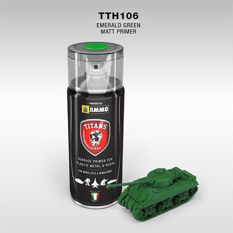 PRIMER Verde Smeraldo Opaco - 400ml Spray per plastica, metallo e resina TITANS HOBBY TTH106