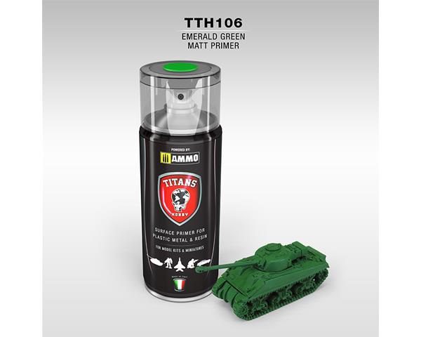 PRIMER Verde Smeraldo Opaco - 400ml Spray per plastica, metallo e resina TITANS HOBBY TTH106