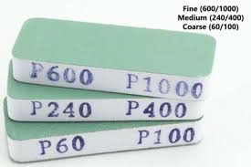 SET 3 PEZZI CARTA VETRATA DIMENSIONI: 80x30x12 mm GRANA 600-1000-240-400-60-100