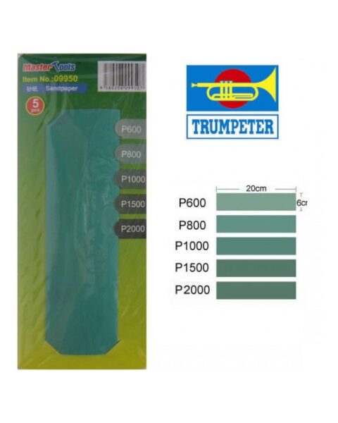 Carta vetrata abrasiva grana P600-P800-P1000-P1500-P2000 trumpeter 09950