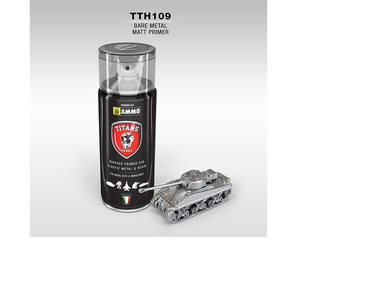 PRIMER effetto Metallo Nudo - 400ml Spray per plastica, metallo e resina TITANS HOBBY TTH109